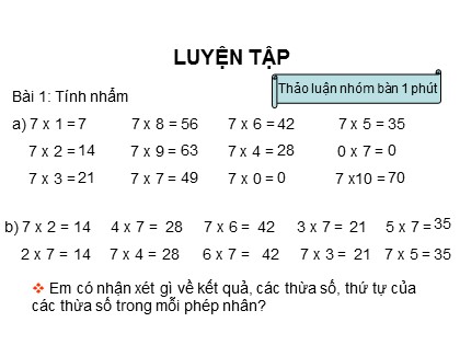 Bài giảng Toán Lớp 3 - Bài: Luyện tập (Trang 32)