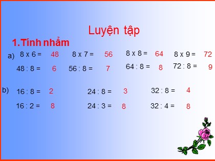 Bài giảng Toán Lớp 3 - Bài: Luyện tập (Trang 60)