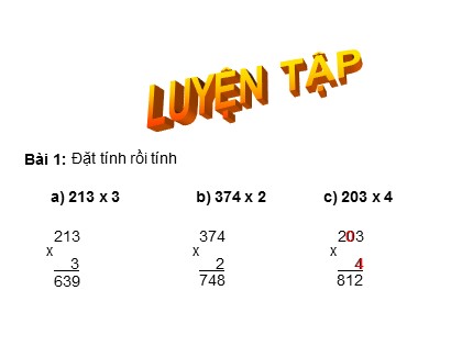 Bài giảng Toán Lớp 3 - Bài: Luyện tập (Trang 76)