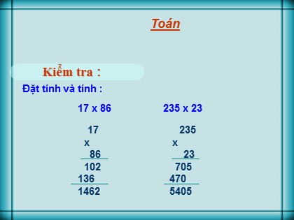 Bài giảng Toán Lớp 4 - Tuần 13 - Bài: Giới thiệu nhân nhẩm số có hai chữ số với 11