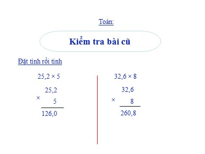 Bài giảng Toán Lớp 5 - Tuần 12 - Tiết 56: Nhân một số thập phân với 10, 100, 1000..