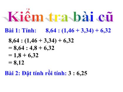 Bài giảng Toán Lớp 5 - Tuần 15 - Bài: Tỉ số phần trăm