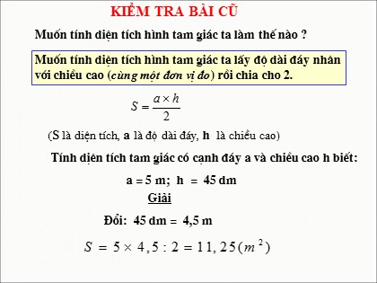 Bài giảng Toán Lớp 5 - Tuần 18 - Tiết 87: Luyện tập