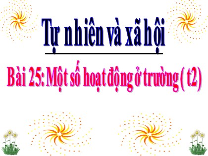 Bài giảng Tự nhiên và xã hội Lớp 3 - Bài 25: Một số hoạt động ở trường (Tiết 2)