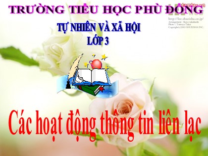 Bài giảng Tự nhiên và xã hội Lớp 3 - Bài: Các hoạt động thông tin liên lạc - Năm học 2021-2022 - Trường Tiểu học Phù Đổng